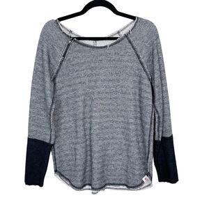 Vimmia Colorblock French Terry Sweatshirt Side Zip Heather Gray Black Womens S